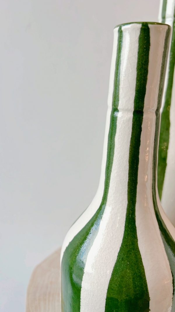 vase rayure vert
