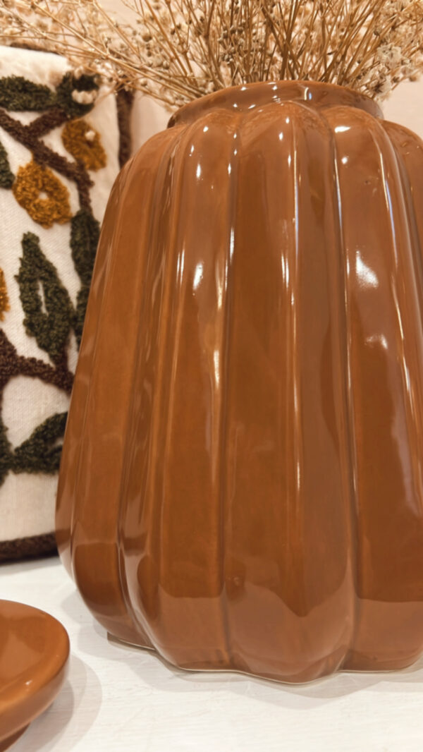 vase pot ondule marron