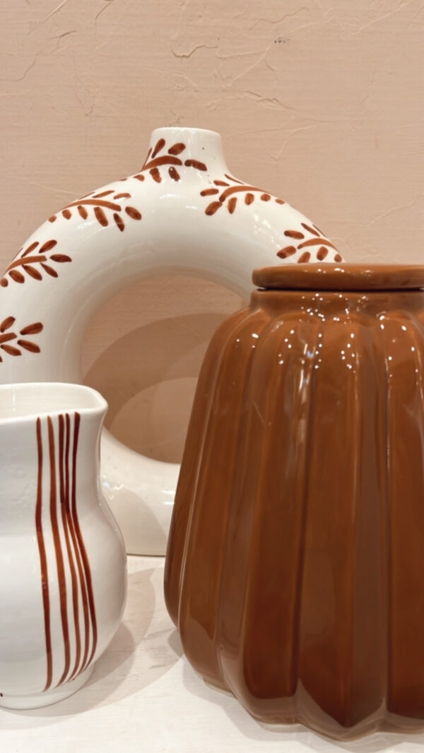 vase pot ondule marron