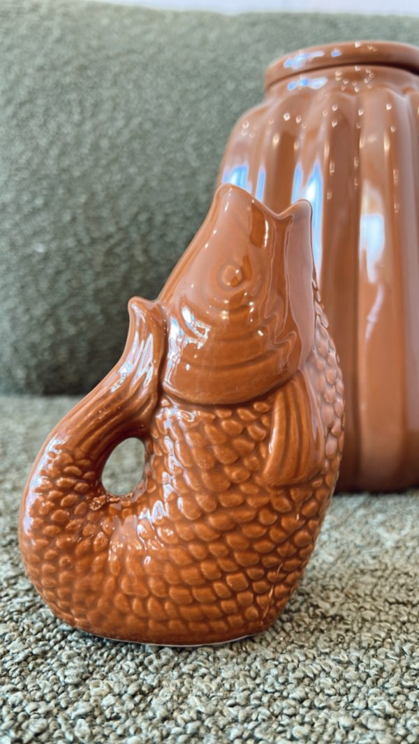 vase poisson marron opjet