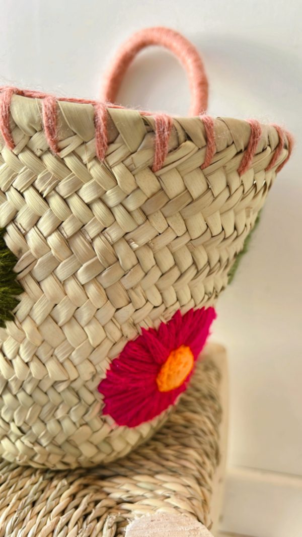 panier fleurs laine