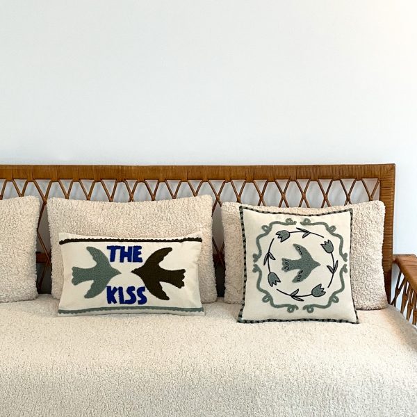 coussin colombe bleu opjet