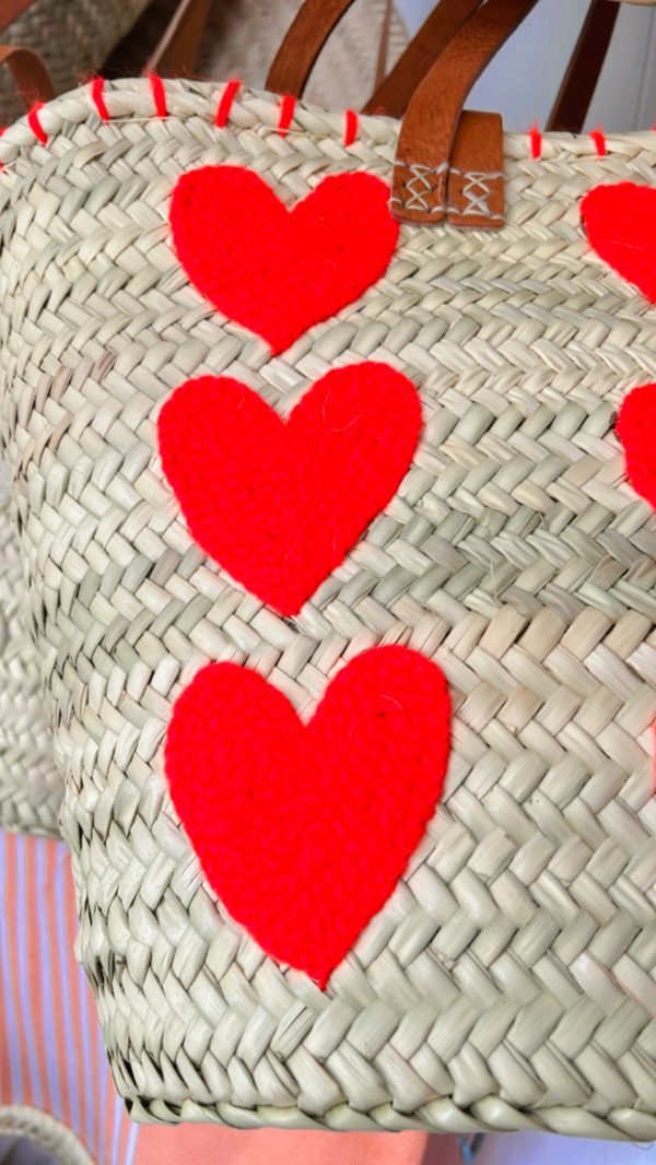 panier coeur fluo orange