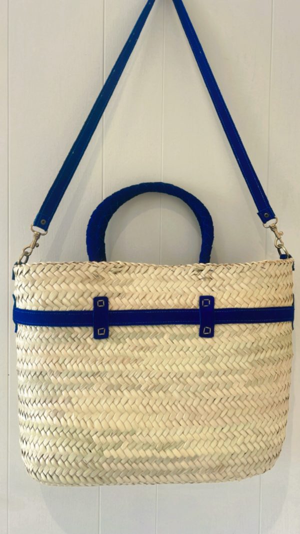 panier bleu majorelle en daim