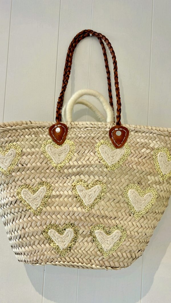 panier coeur à sequin
