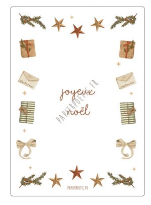 carte postale noël papier poetic