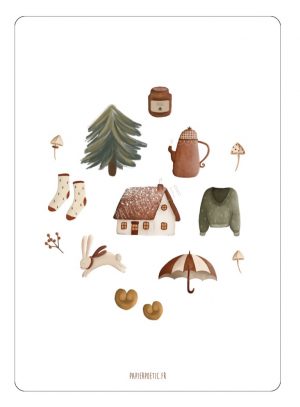 carte postale noel papier poetic