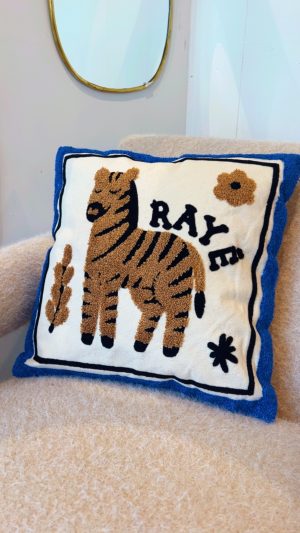 coussin zèbre bleu majorelle