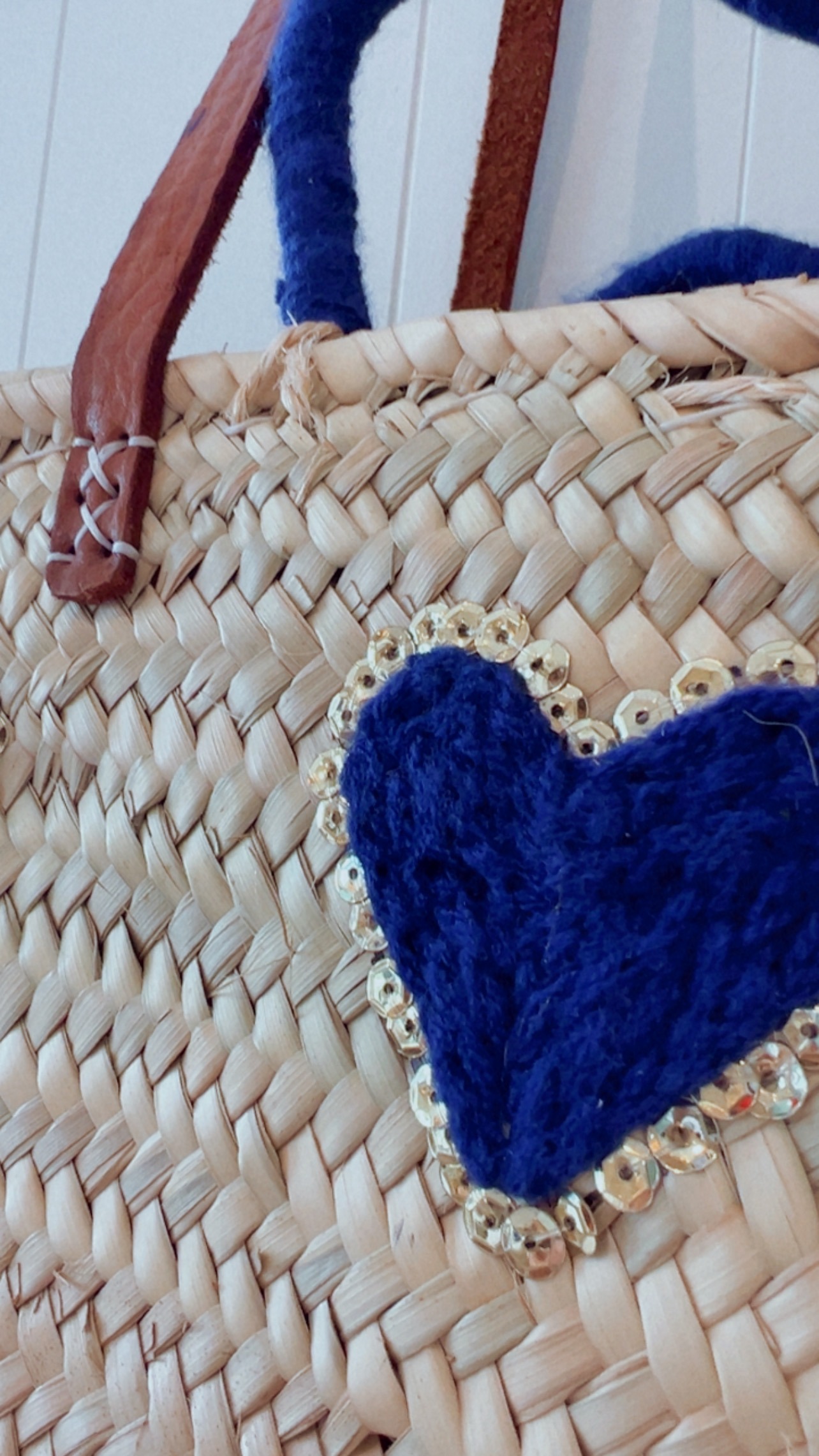 panier coeur bleu majorelle