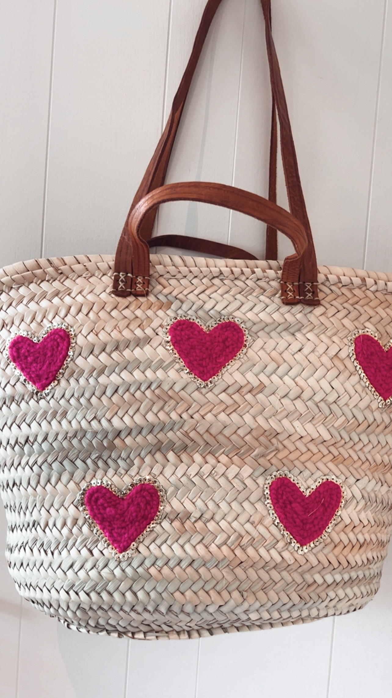 panier coeur rose artisanat marocain