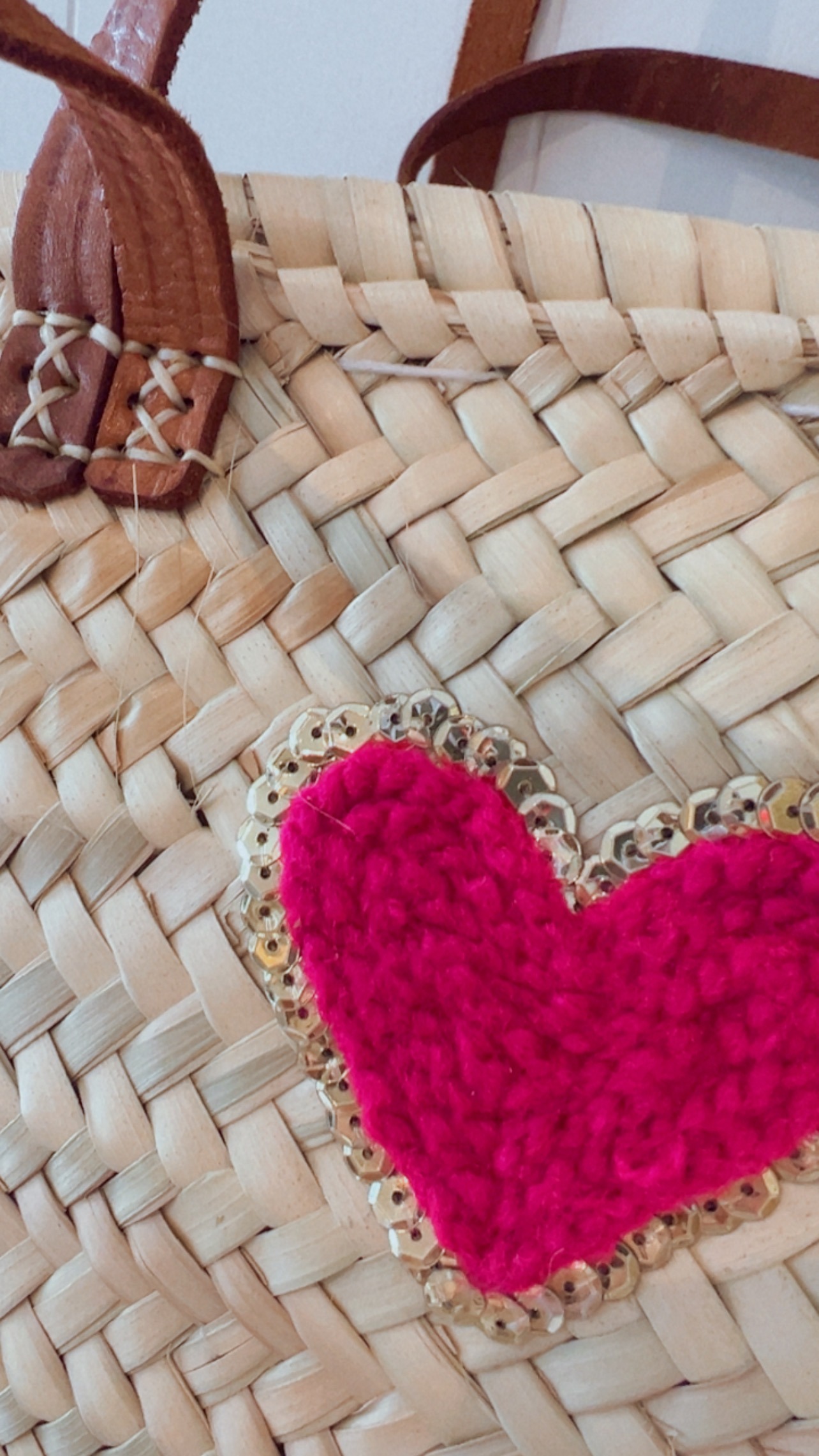panier coeur rose artisanat marocain