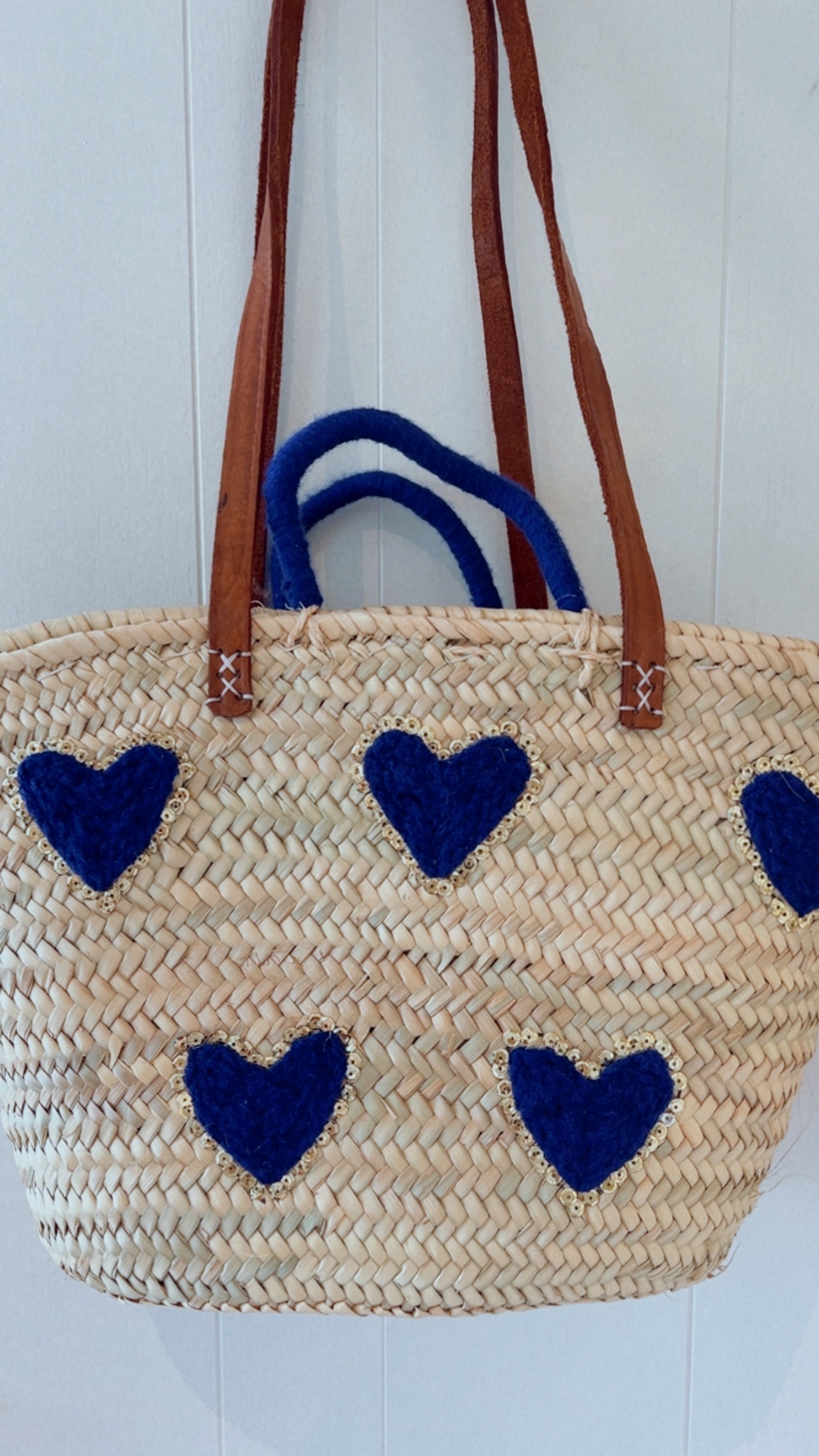 panier coeur bleu majorelle